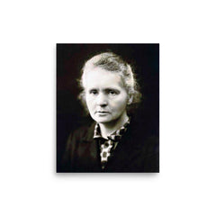 Marie Curie poster on a plain backdrop in size 8"x10".