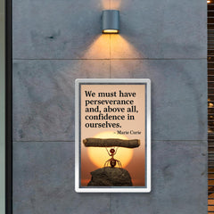 marie curie quote perseverance confidence ant lifting heavy object inspiring poster 2