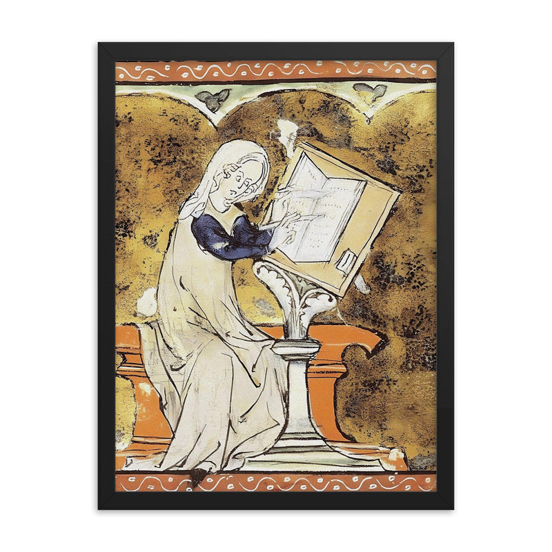 Marie de France framed print on a plain backdrop in size 18