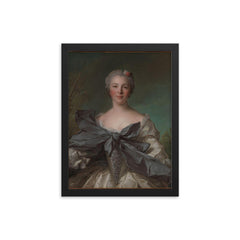 Marie Françoise de La Cropte de St. Abre, Marquise d'Argence by Jean Marc Nattier, 1744 framed print on a plain backdrop in size 12"x16".