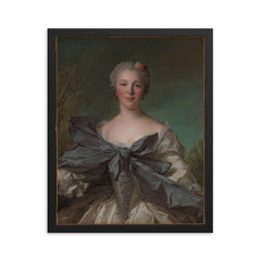 Marie Françoise de La Cropte de St. Abre, Marquise d'Argence by Jean Marc Nattier, 1744 framed print on a plain backdrop in size 16"x20".