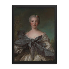 Marie Françoise de La Cropte de St. Abre, Marquise d'Argence by Jean Marc Nattier, 1744 framed print on a plain backdrop in size 18"x24".
