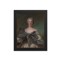 Marie Françoise de La Cropte de St. Abre, Marquise d'Argence by Jean Marc Nattier, 1744 framed print on a plain backdrop in size 8"x10".