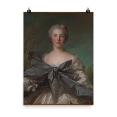 Marie Françoise de La Cropte de St. Abre, Marquise d'Argence by Jean Marc Nattier, 1744 poster on a plain backdrop in size 8"x10".
