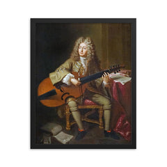 Marin Marais framed print on a plain backdrop in size 16"x20".