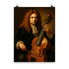 Marin Marais poster on a plain backdrop in size 8"x10".