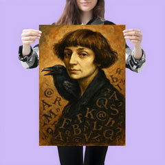 Marina Tsvetaeva with raven letters poster 3