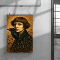 Marina Tsvetaeva with raven letters poster 4