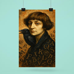 Marina Tsvetaeva with raven letters poster 6
