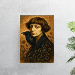 Marina Tsvetaeva with raven letters poster 7