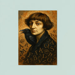 Marina Tsvetaeva with raven letters poster 8