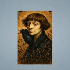 Marina Tsvetaeva with raven letters poster 9