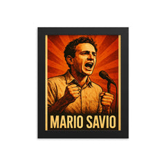 Mario Savio framed print on a plain backdrop in size 8"x10".