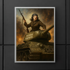 Mariya Oktyabrskaya atop Fighting Girlfriend tank poster 5