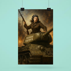Mariya Oktyabrskaya atop Fighting Girlfriend tank poster 6