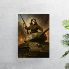 Mariya Oktyabrskaya atop Fighting Girlfriend tank poster 7
