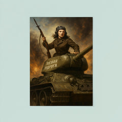 Mariya Oktyabrskaya atop Fighting Girlfriend tank poster 8