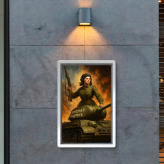 Mariya Oktyabrskaya atop her tank Fighting Girlfriend poster 2