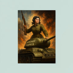 Mariya Oktyabrskaya atop her tank Fighting Girlfriend poster 8