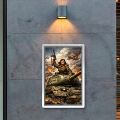 Mariya Oktyabrskaya atop tank Fighting Girlfriend poster 2