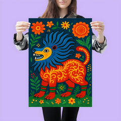 Mariya Prymachenko beasts in vivid folk cosmology poster 3