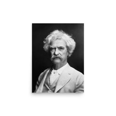 Mark Twain poster on a plain backdrop in size 12"x16".