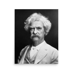 Mark Twain poster on a plain backdrop in size 16"x20".