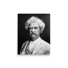 Mark Twain poster on a plain backdrop in size 8"x10".