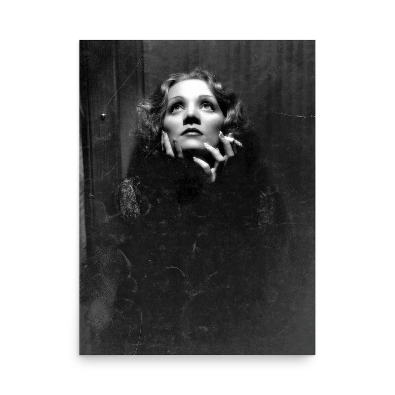 Marlene Dietrich poster on a plain backdrop in size 18