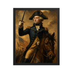 Marquis de Lafayette framed print on a plain backdrop in size 16"x20".