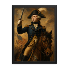 Marquis de Lafayette framed print on a plain backdrop in size 18"x24".