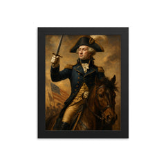 Marquis de Lafayette framed print on a plain backdrop in size 8"x10".