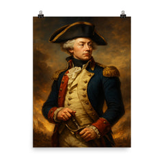 Marquis de Lafayette poster on a plain backdrop in size 8"x10".