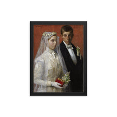 Marriage by Gari Melchers framed print on a plain backdrop in size 12"x16".