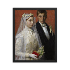 Marriage by Gari Melchers framed print on a plain backdrop in size 16"x20".