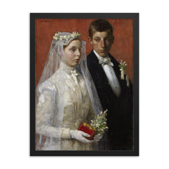 Marriage by Gari Melchers framed print on a plain backdrop in size 18"x24".