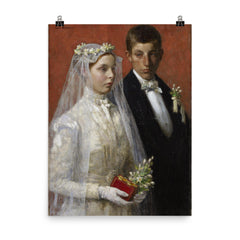 Marriage by Gari Melchers poster on a plain backdrop in size 8"x10".