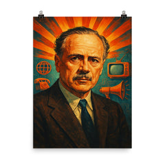 Marshall McLuhan poster on a plain backdrop in size 8"x10".
