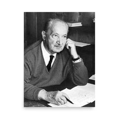 Martin Heidegger poster on a plain backdrop in size 18"x24".