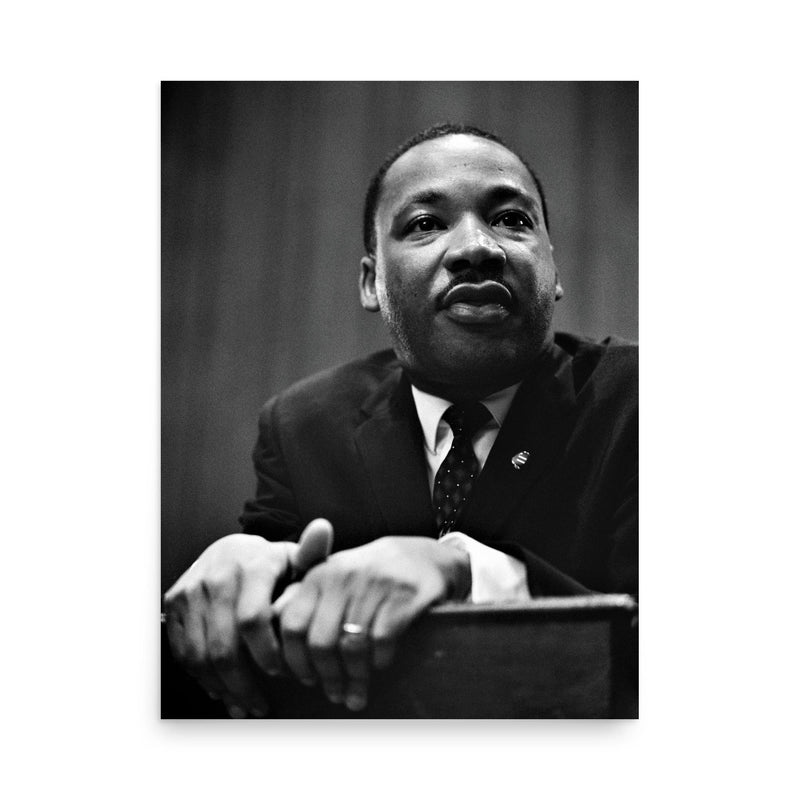 Martin Luther King poster on a plain backdrop in size 18