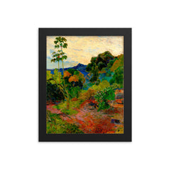 Martinique Landscape by Paul Gauguin framed print on a plain backdrop in size 8"x10".