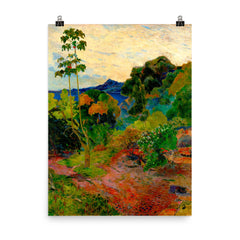 Martinique Landscape by Paul Gauguin poster on a plain backdrop in size 8"x10".