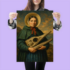 Mary Anning holding ichthyosaur skull poster 3