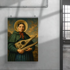 Mary Anning holding ichthyosaur skull poster 4