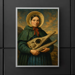 Mary Anning holding ichthyosaur skull poster 5