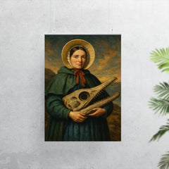 Mary Anning holding ichthyosaur skull poster 7