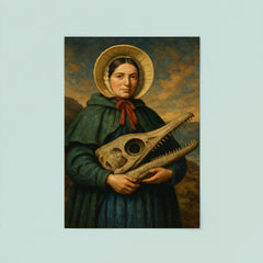 Mary Anning holding ichthyosaur skull poster 8