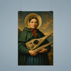 Mary Anning holding ichthyosaur skull poster 9