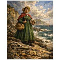 Mary Anning on Lyme Regis fossil cliffs jigsaw puzzle
