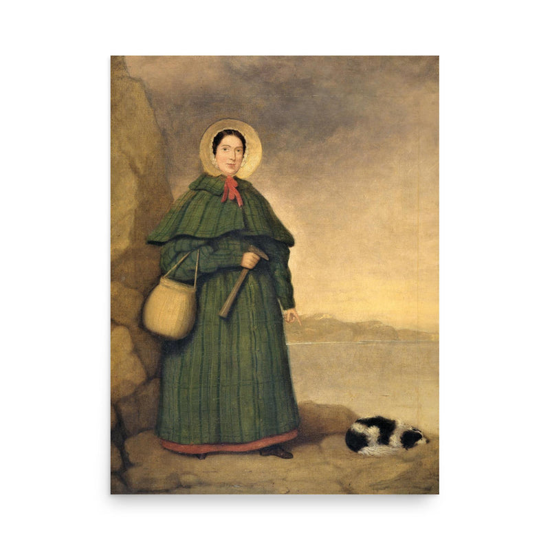 Mary Anning poster on a plain backdrop in size 18